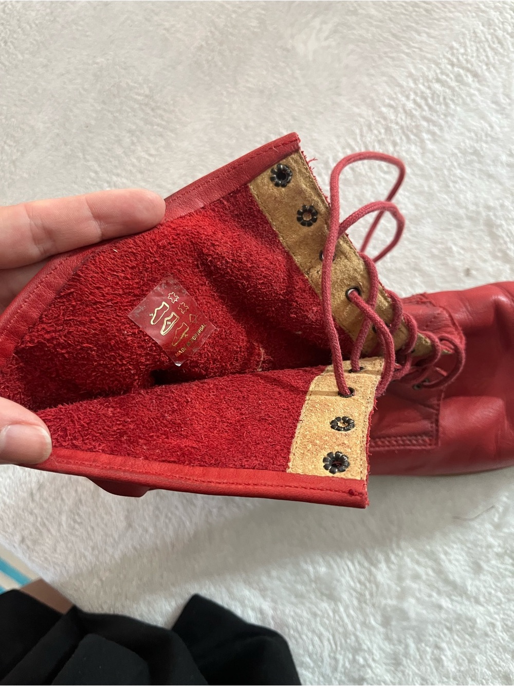 MAISON BULLE 40 EU 8-9 US Soft Leather Women's Red Lace-Up Ankle Boots Low Heel - Picture 8 of 9